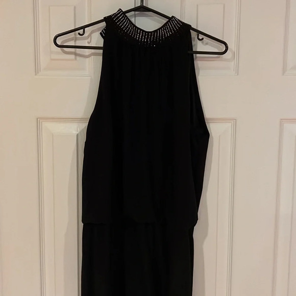 White House Black Market black Elastane beaded highneck Halter Mini dr… - Picture 4 of 11